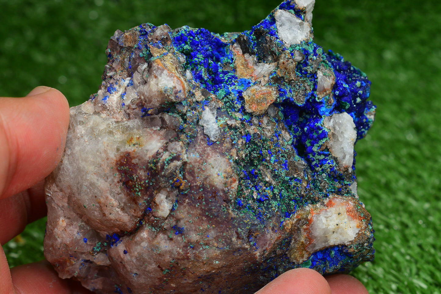 Azurite over Malachite Crystal from Morocco - Freeform Cluster Shape, Natural and Genuine - MeteoriteNwa.com
