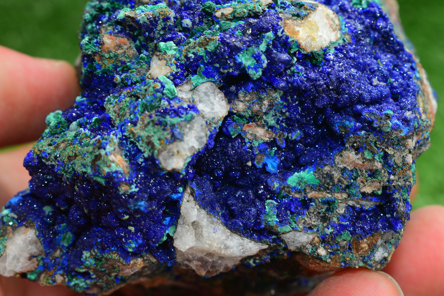 Azurite over Malachite Crystal from Morocco - Freeform Cluster Shape, Natural and Genuine - MeteoriteNwa.com