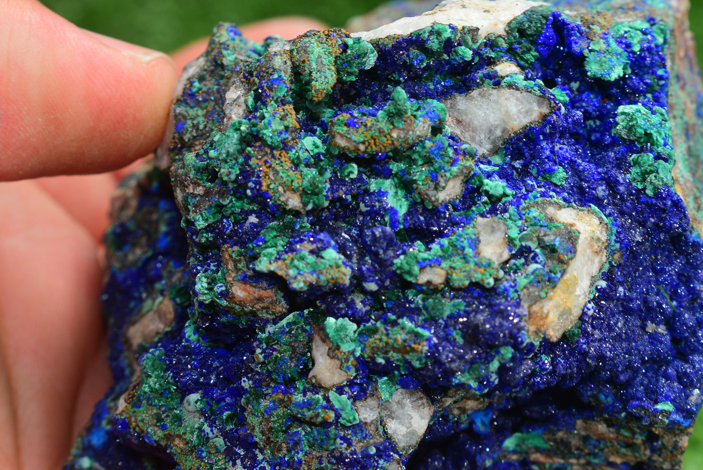 Azurite over Malachite Crystal from Morocco - Freeform Cluster Shape, Natural and Genuine - MeteoriteNwa.com