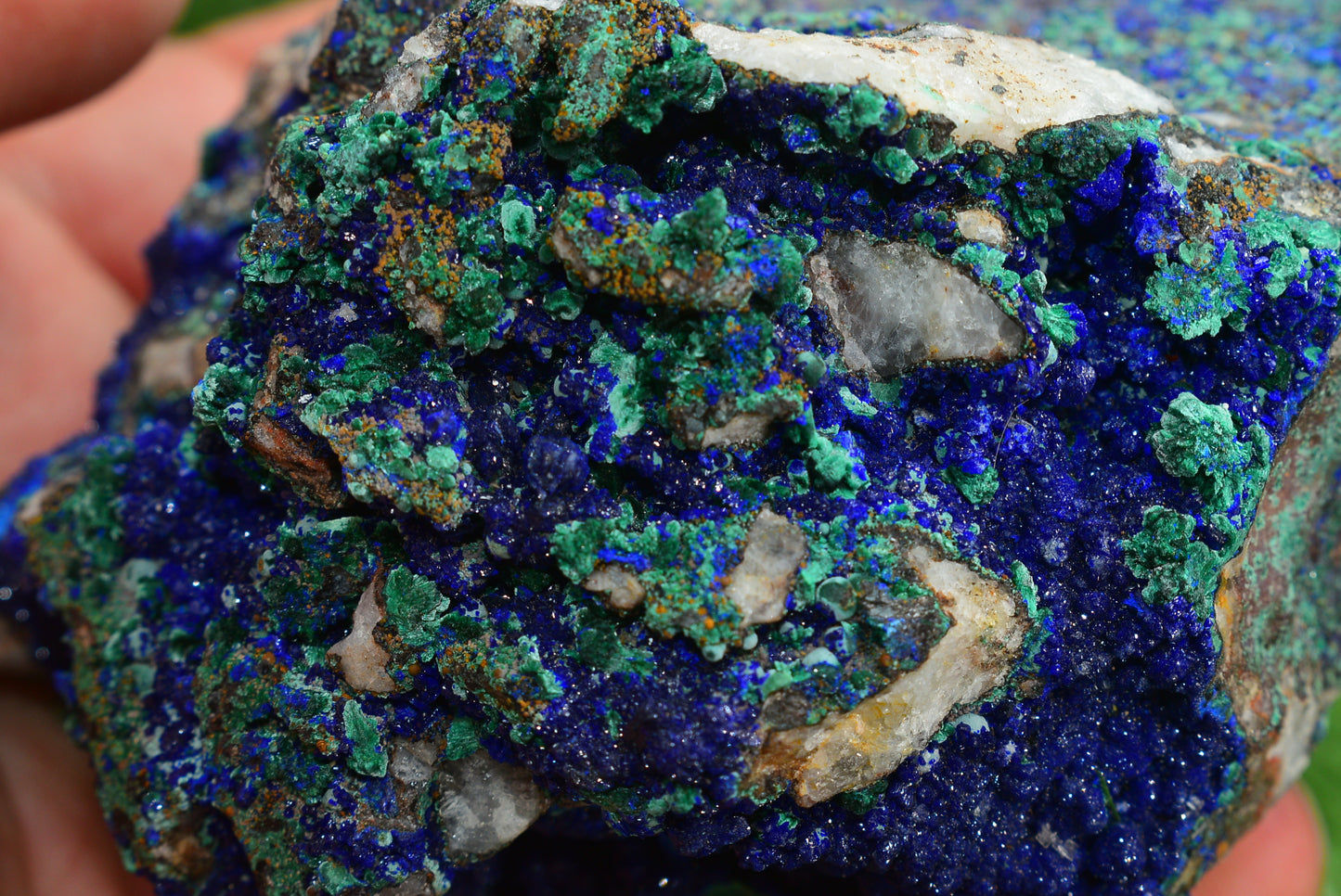 Azurite over Malachite Crystal from Morocco - Freeform Cluster Shape, Natural and Genuine - MeteoriteNwa.com