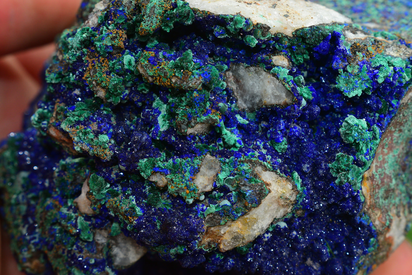 Azurite over Malachite Crystal from Morocco - Freeform Cluster Shape, Natural and Genuine - MeteoriteNwa.com