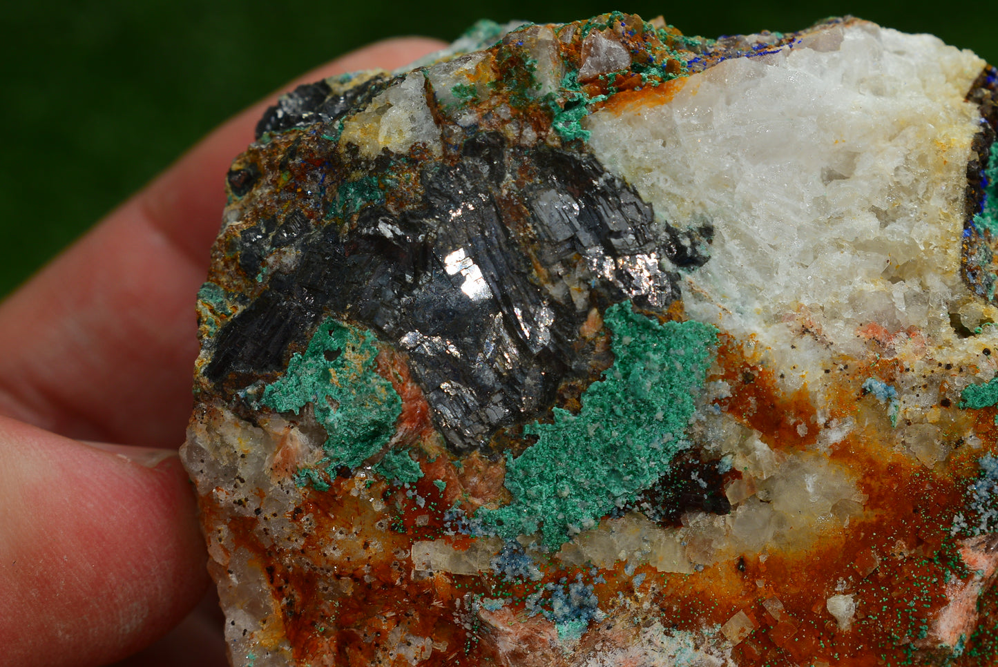 Azurite over Malachite Crystal from Morocco - Freeform Cluster Shape, Natural and Genuine - MeteoriteNwa.com