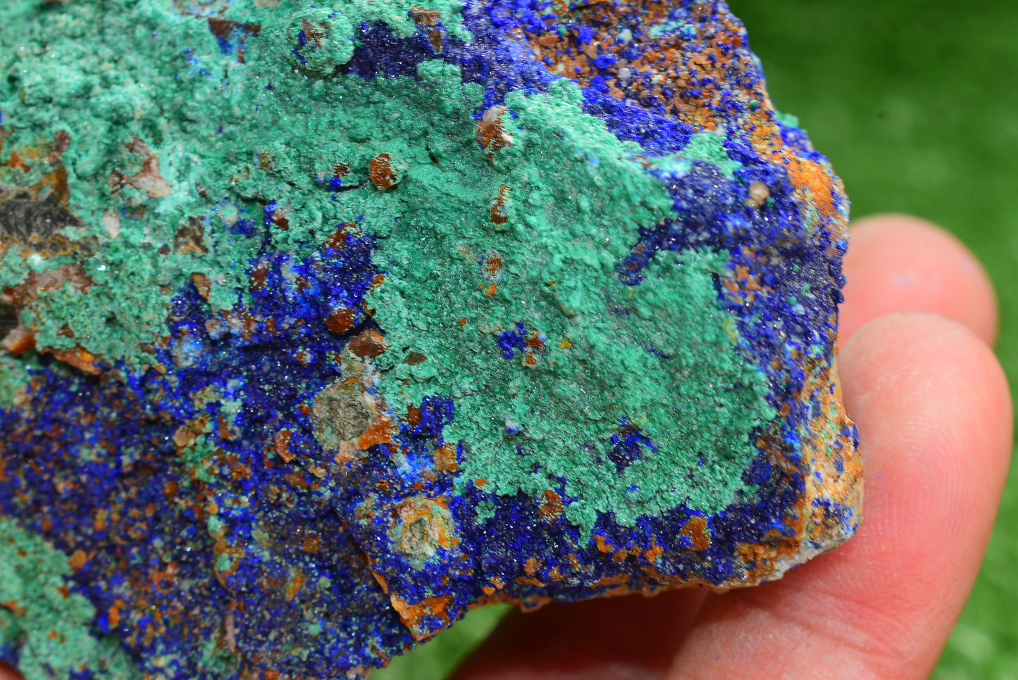 Azurite over Malachite Crystal from Morocco - Freeform Cluster Shape, Natural and Genuine - MeteoriteNwa.com