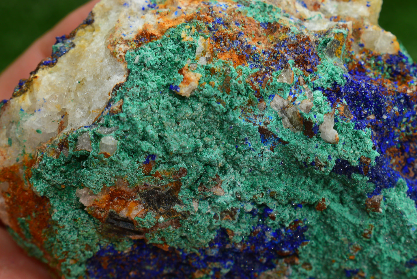 Azurite over Malachite Crystal from Morocco - Freeform Cluster Shape, Natural and Genuine - MeteoriteNwa.com