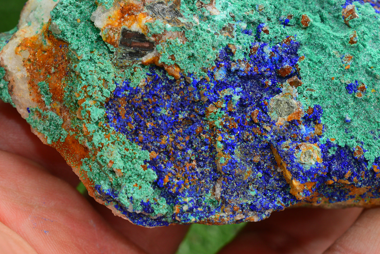 Azurite over Malachite Crystal from Morocco - Freeform Cluster Shape, Natural and Genuine - MeteoriteNwa.com
