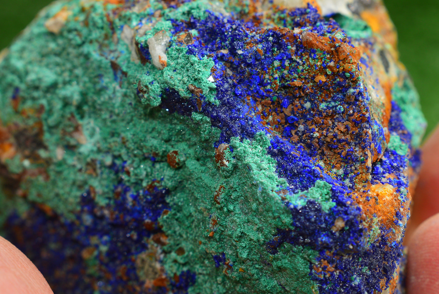 Azurite over Malachite Crystal from Morocco - Freeform Cluster Shape, Natural and Genuine - MeteoriteNwa.com