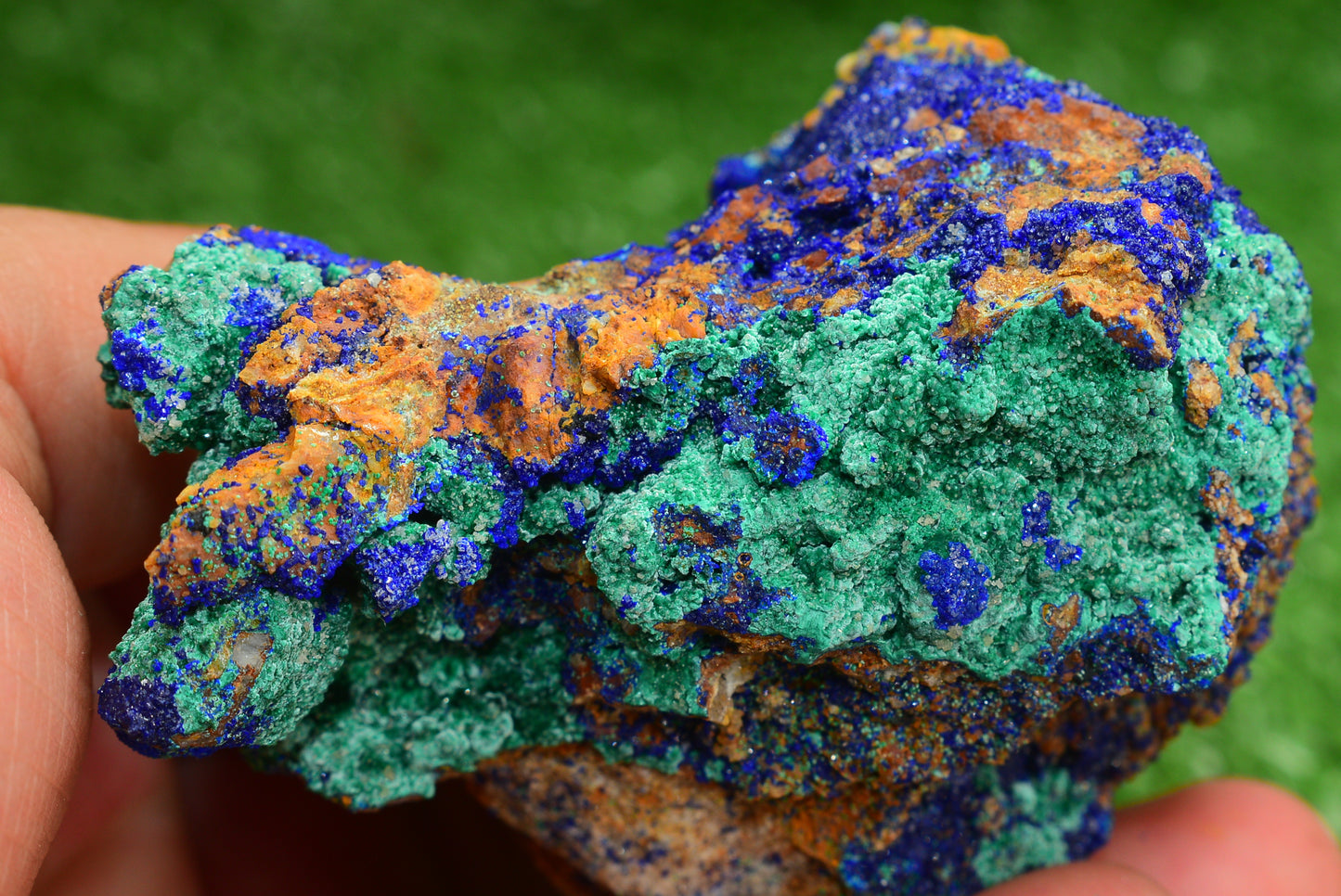 Azurite over Malachite Crystal from Morocco - Freeform Cluster Shape, Natural and Genuine - MeteoriteNwa.com
