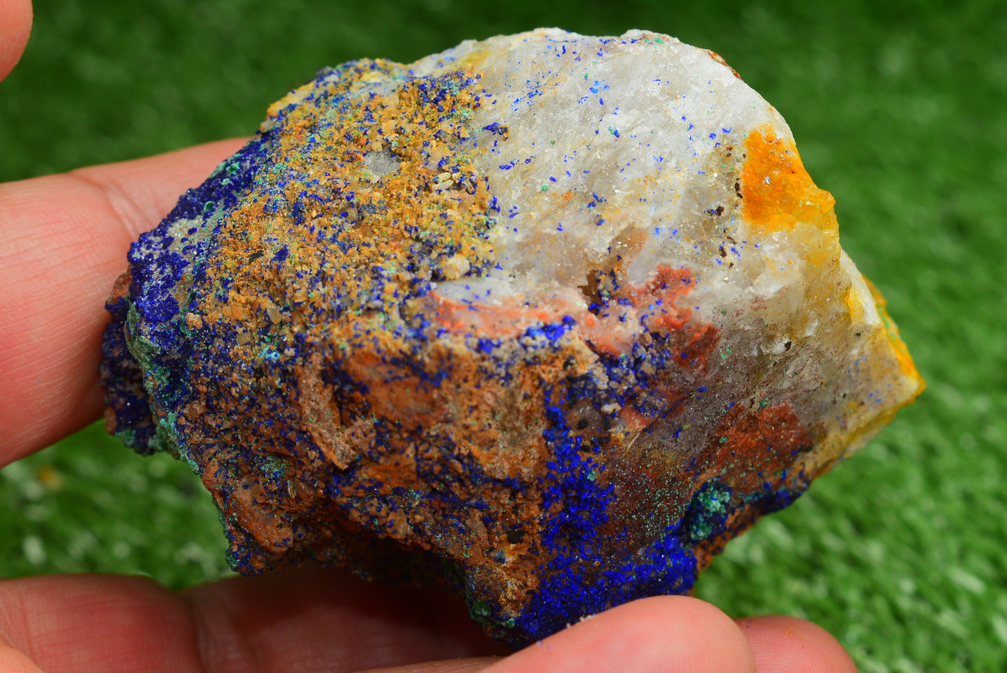 Azurite over Malachite Crystal from Morocco - Freeform Cluster Shape, Natural and Genuine - MeteoriteNwa.com