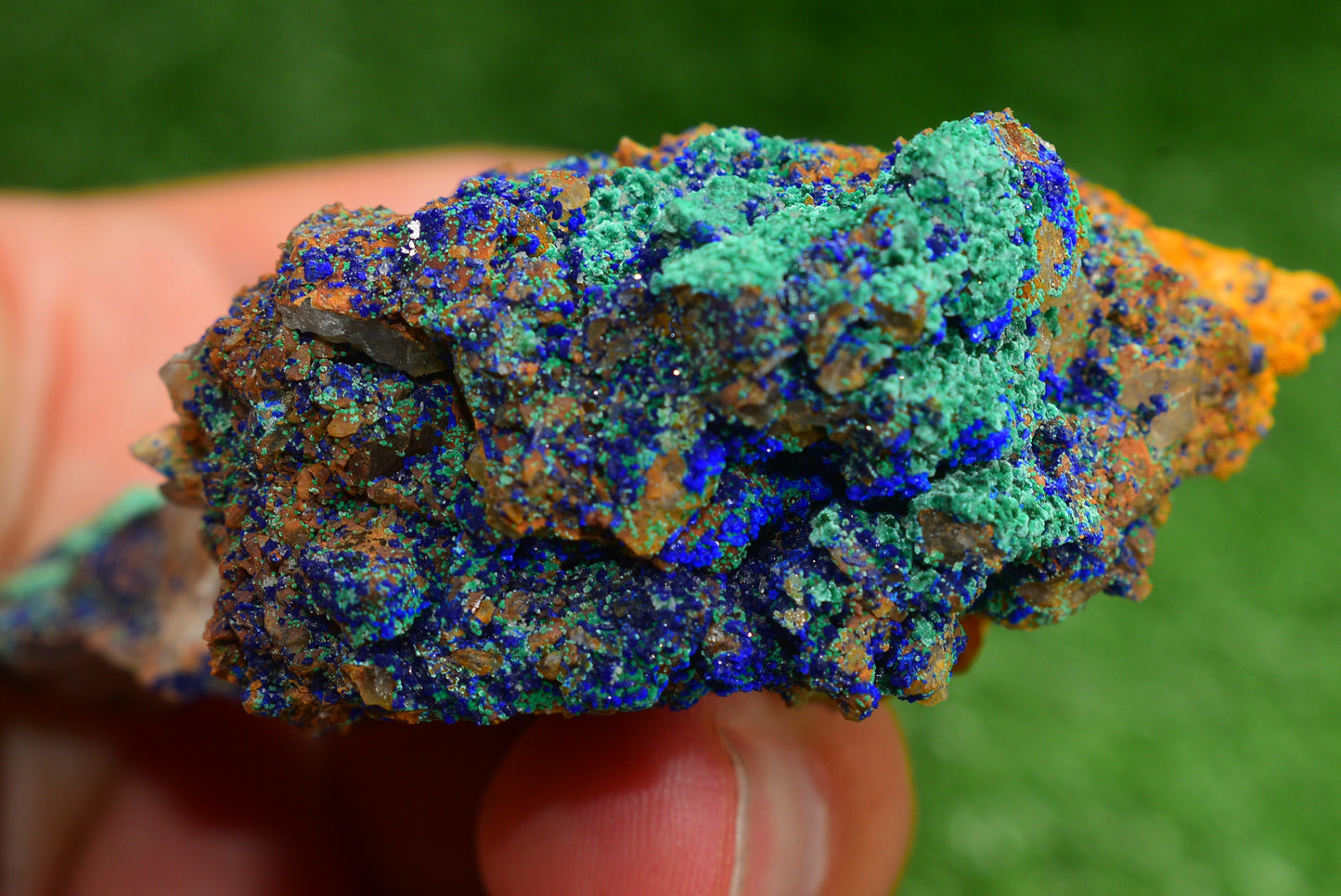Azurite over Malachite Crystal from Morocco - Freeform Cluster Shape, Natural and Genuine - MeteoriteNwa.com