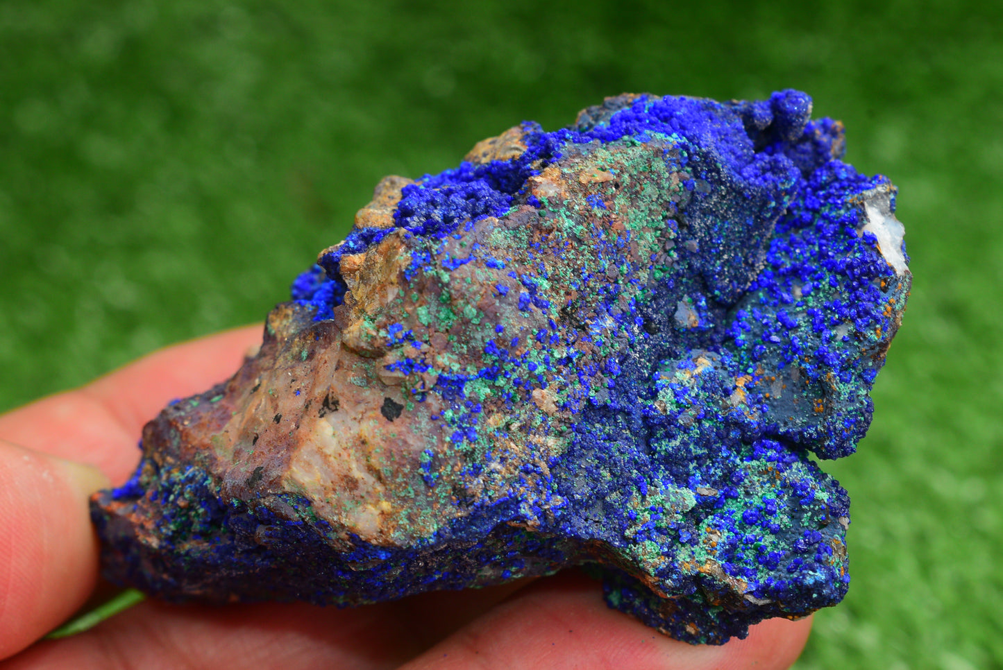 Azurite over Malachite Crystal from Morocco - Freeform Cluster Shape, Natural and Genuine - MeteoriteNwa.com