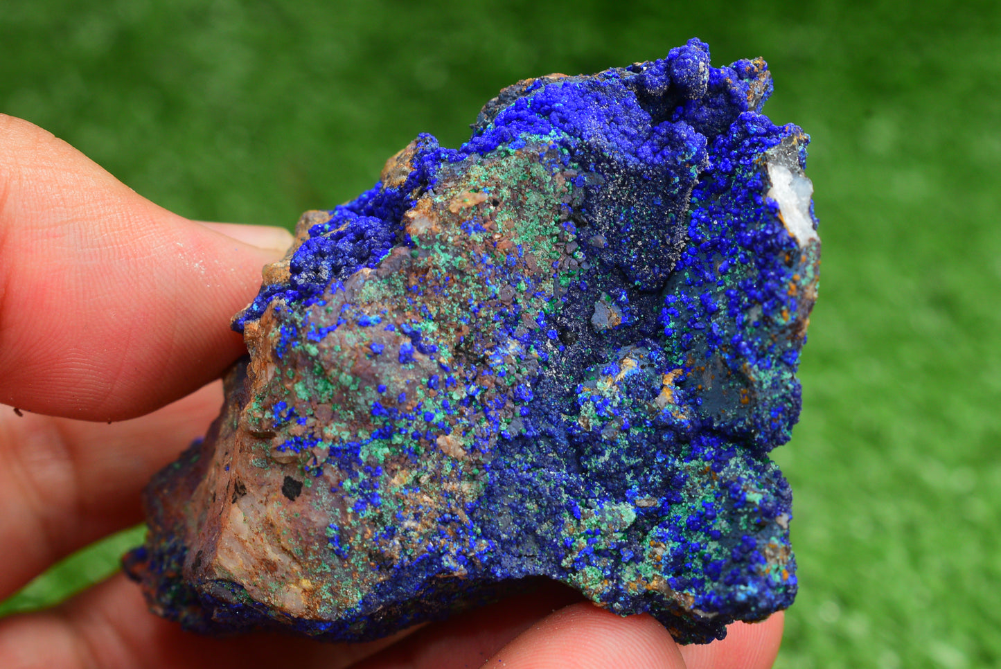Azurite over Malachite Crystal from Morocco - Freeform Cluster Shape, Natural and Genuine - MeteoriteNwa.com
