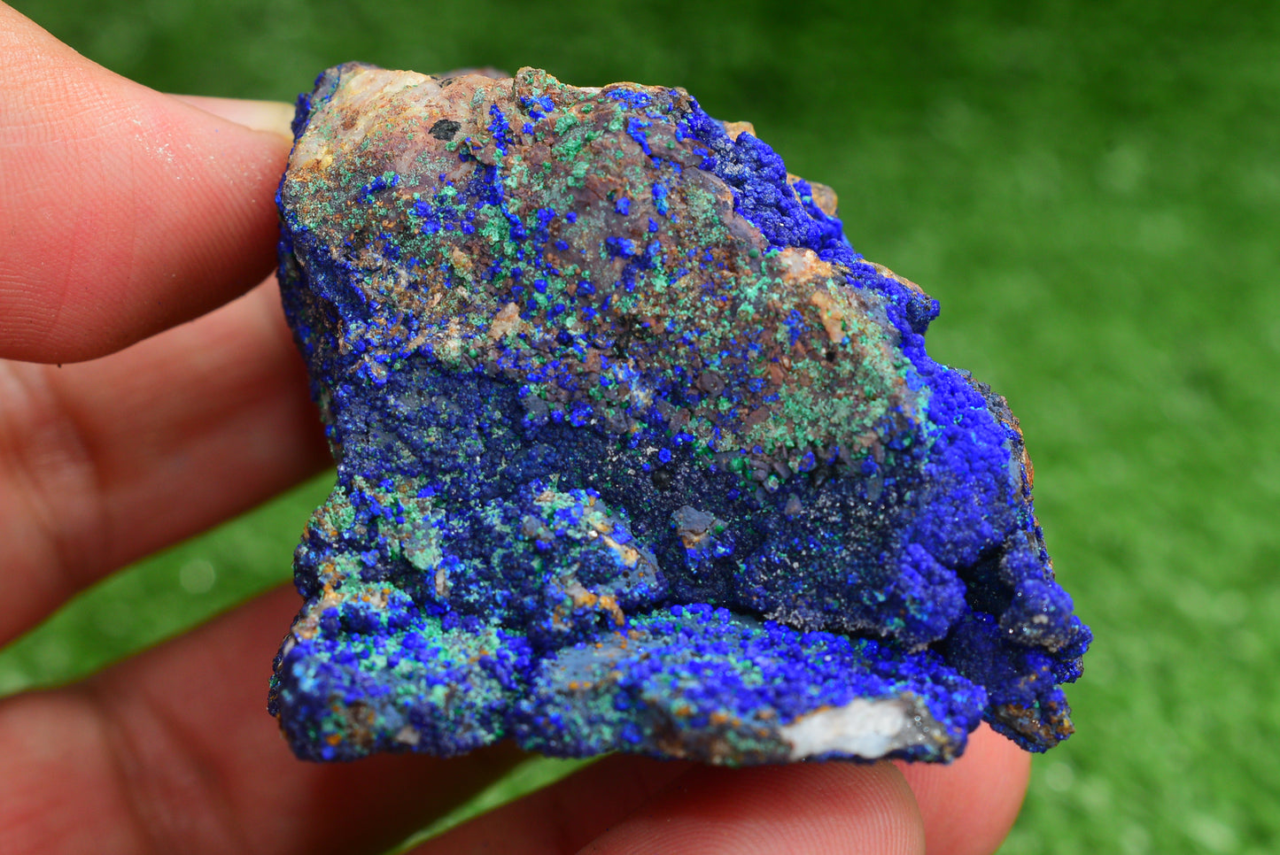 Azurite over Malachite Crystal from Morocco - Freeform Cluster Shape, Natural and Genuine - MeteoriteNwa.com