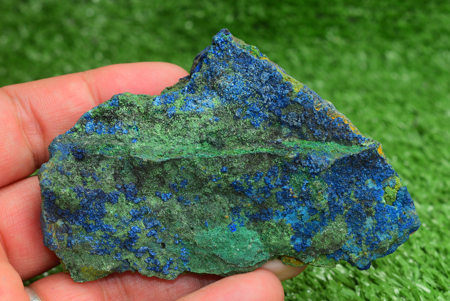 Azurite over Malachite Crystal from Morocco - Freeform Cluster Shape, Natural and Genuine - MeteoriteNwa.com