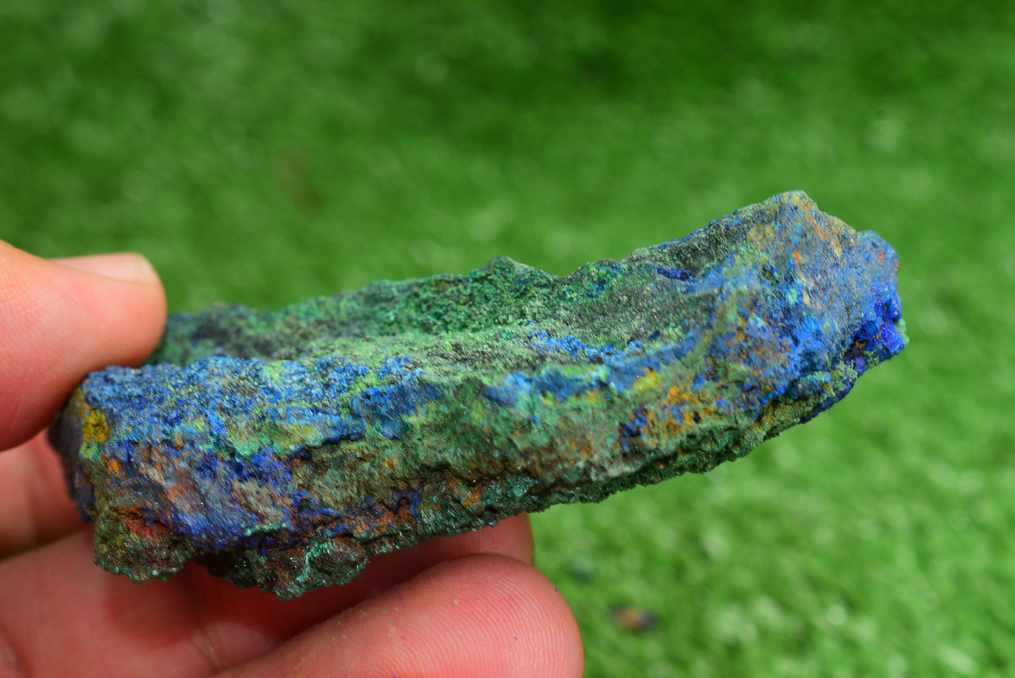 Azurite over Malachite Crystal from Morocco - Freeform Cluster Shape, Natural and Genuine - MeteoriteNwa.com