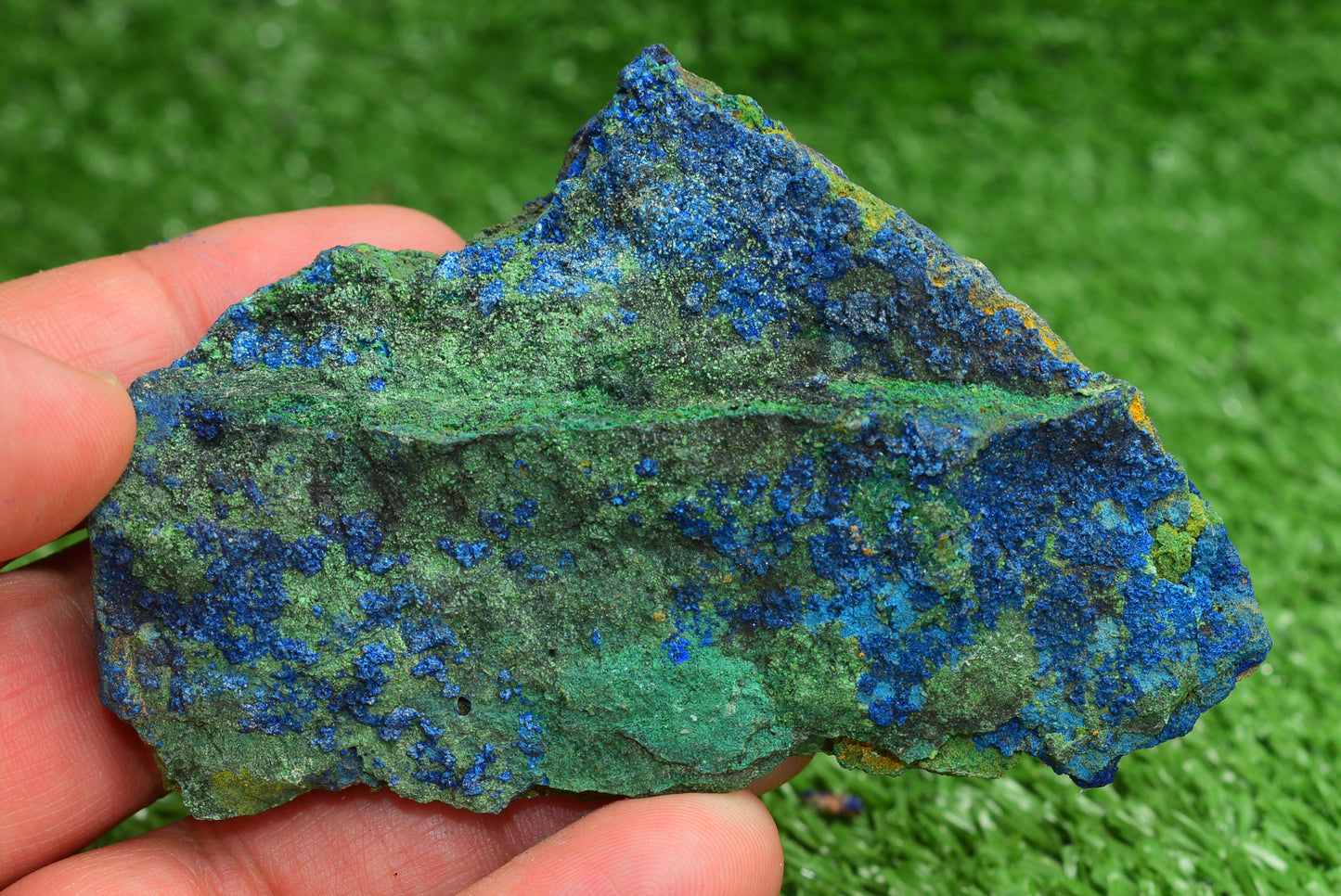 Azurite over Malachite Crystal from Morocco - Freeform Cluster Shape, Natural and Genuine - MeteoriteNwa.com