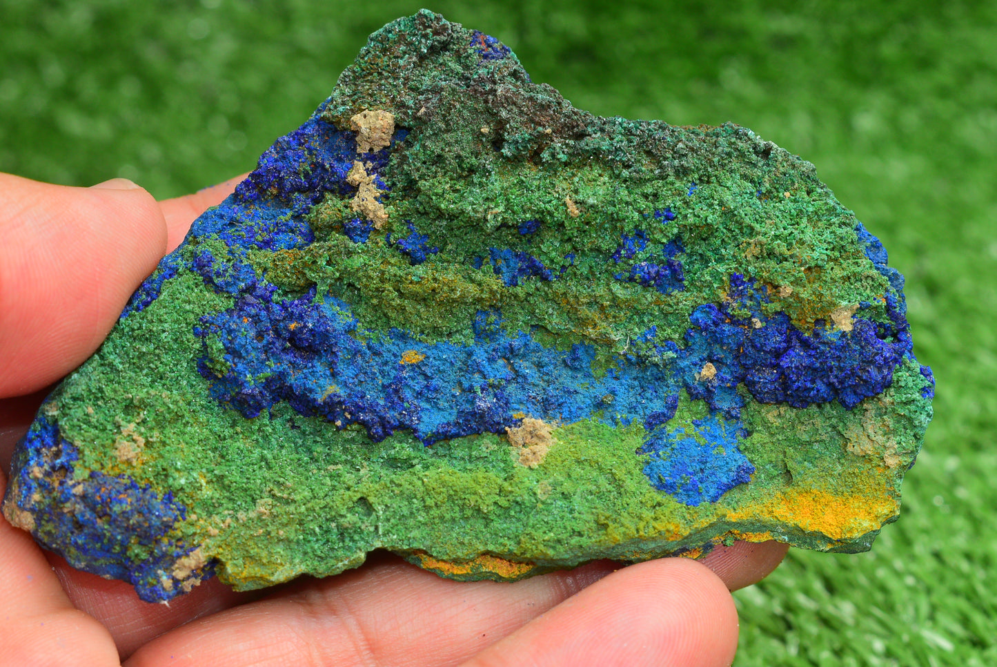 Azurite over Malachite Crystal from Morocco - Freeform Cluster Shape, Natural and Genuine - MeteoriteNwa.com