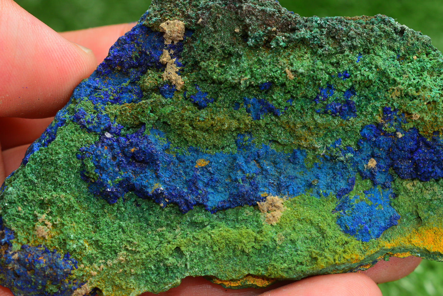 Azurite over Malachite Crystal from Morocco - Freeform Cluster Shape, Natural and Genuine - MeteoriteNwa.com