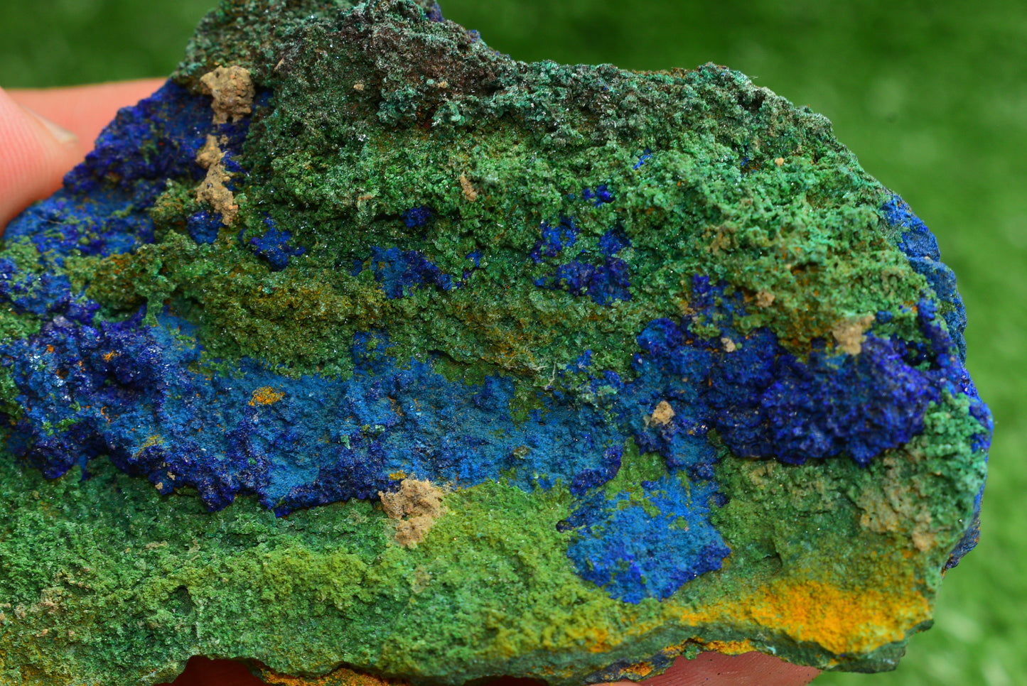 Azurite over Malachite Crystal from Morocco - Freeform Cluster Shape, Natural and Genuine - MeteoriteNwa.com