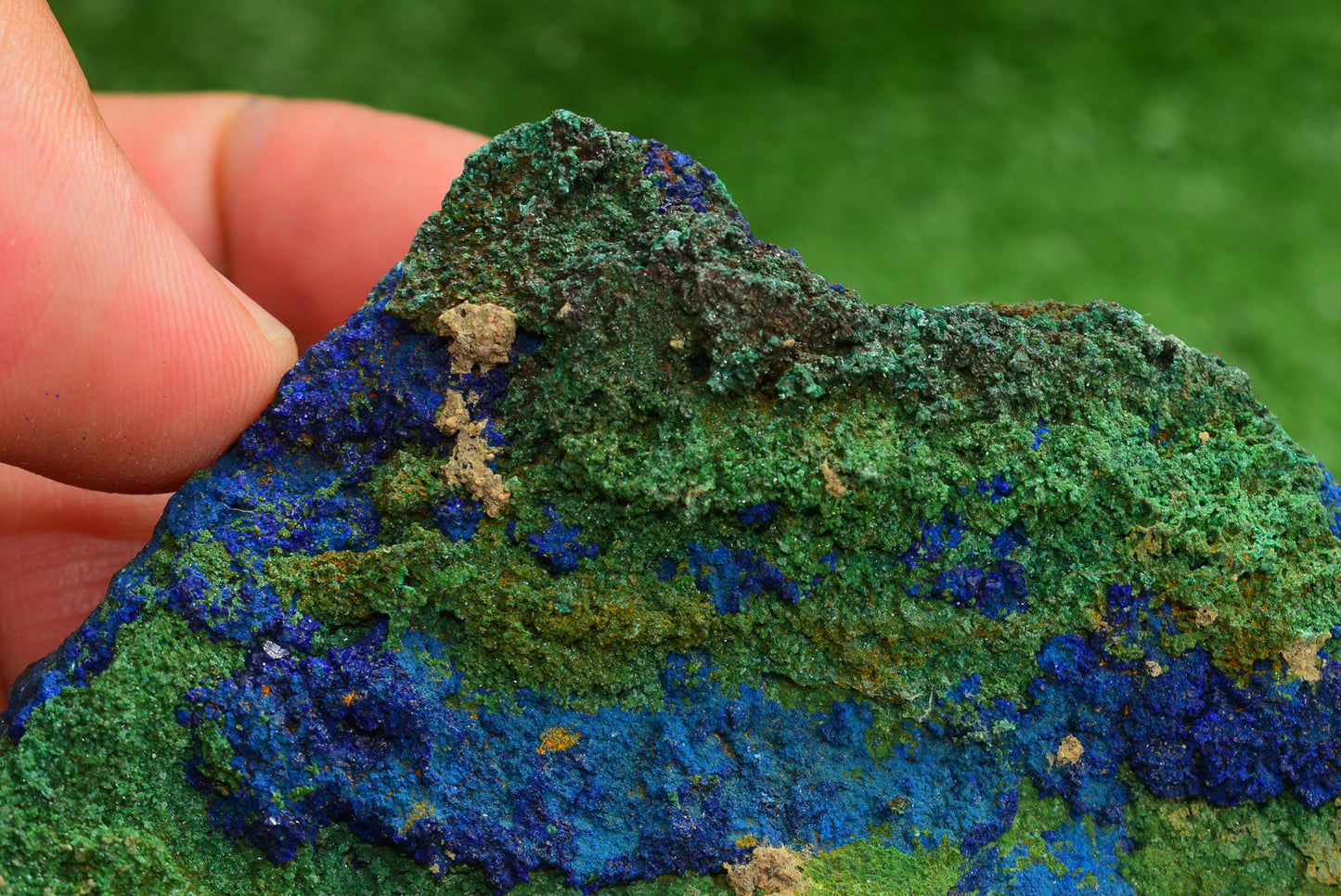 Azurite over Malachite Crystal from Morocco - Freeform Cluster Shape, Natural and Genuine - MeteoriteNwa.com