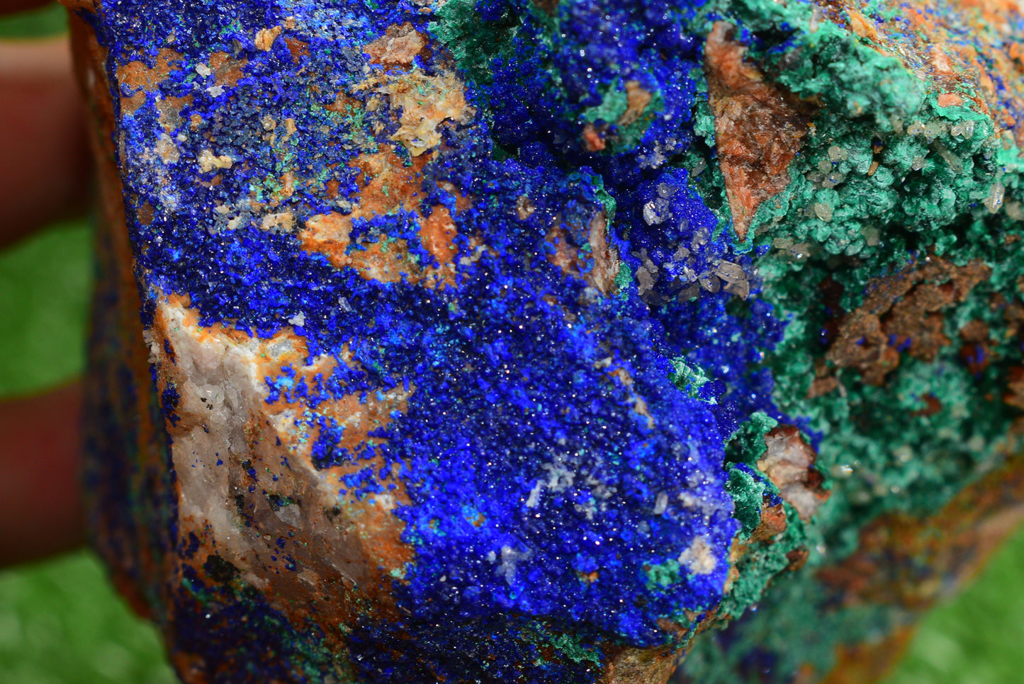 Azurite over Malachite Crystal from Morocco - Freeform Cluster Shape, Natural and Genuine - MeteoriteNwa.com
