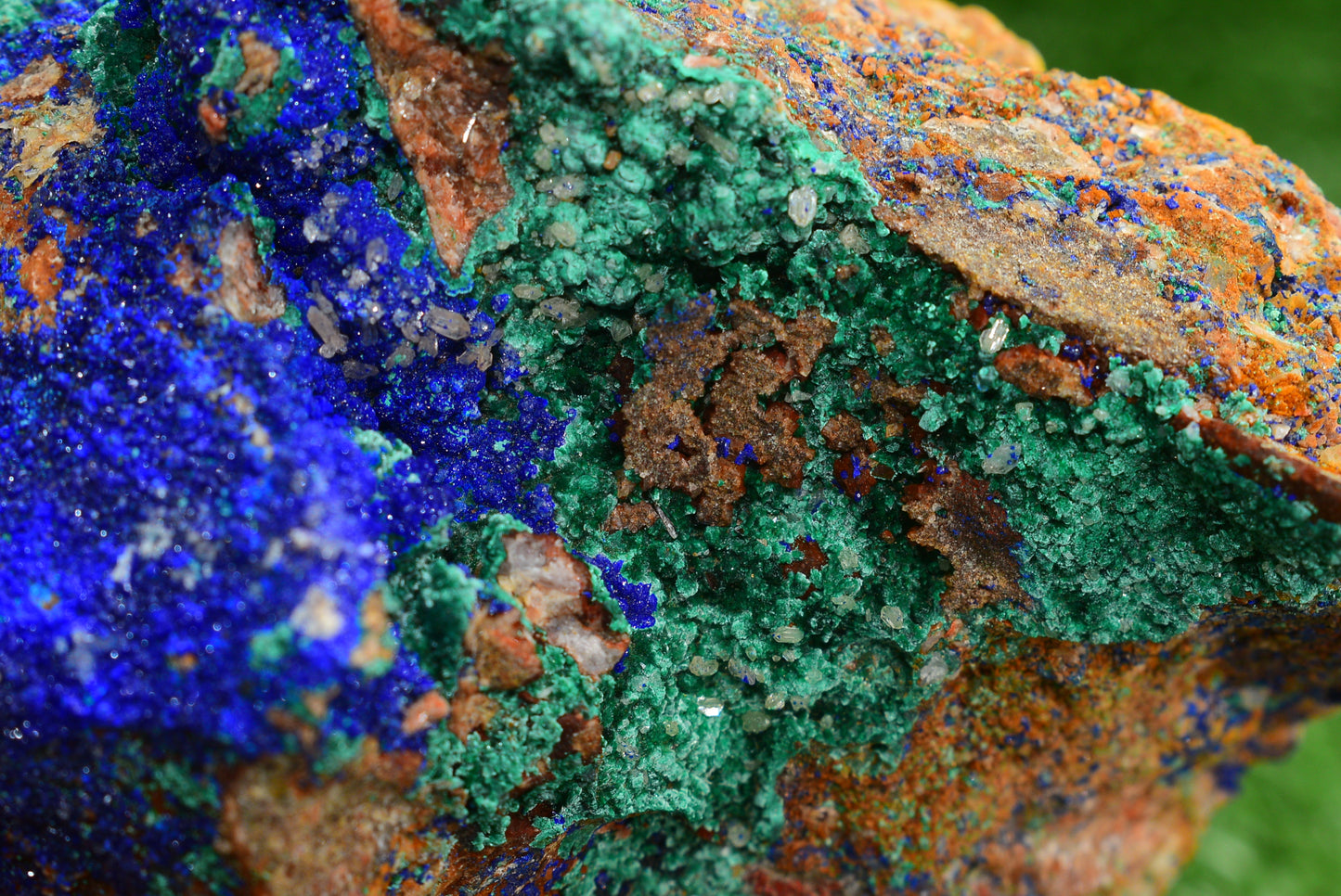 Azurite over Malachite Crystal from Morocco - Freeform Cluster Shape, Natural and Genuine - MeteoriteNwa.com