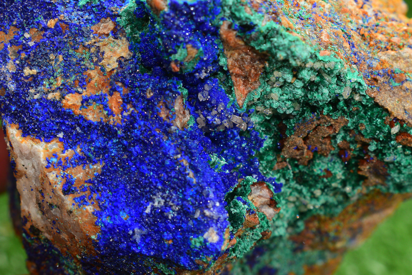 Azurite over Malachite Crystal from Morocco - Freeform Cluster Shape, Natural and Genuine - MeteoriteNwa.com