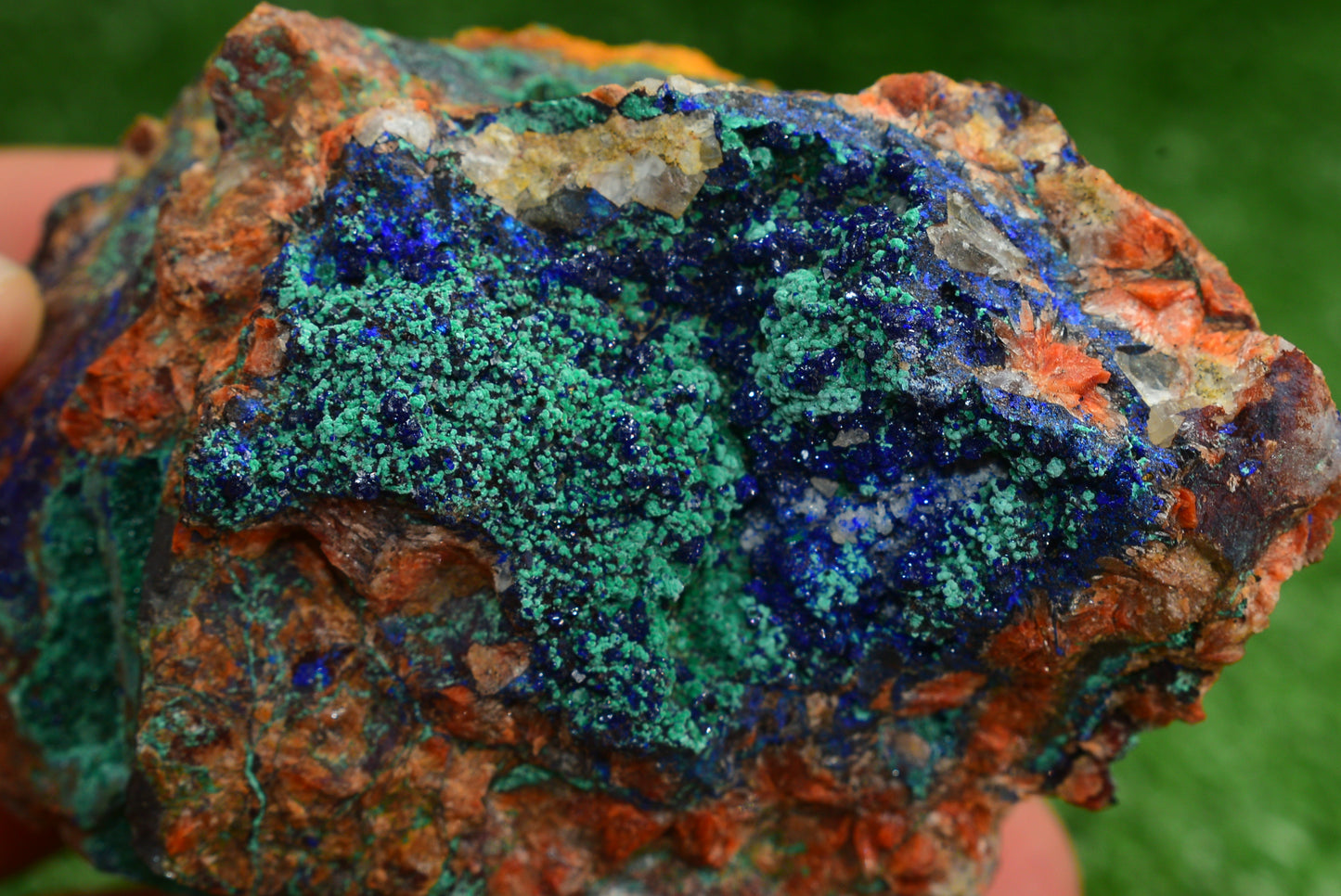 Azurite over Malachite Crystal from Morocco - Freeform Cluster Shape, Natural and Genuine - MeteoriteNwa.com