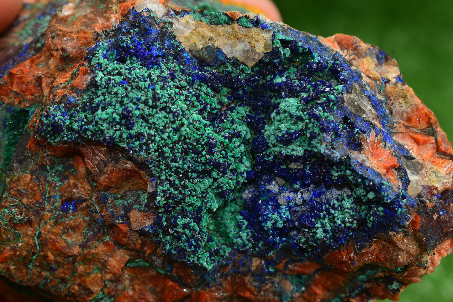 Azurite over Malachite Crystal from Morocco - Freeform Cluster Shape, Natural and Genuine - MeteoriteNwa.com