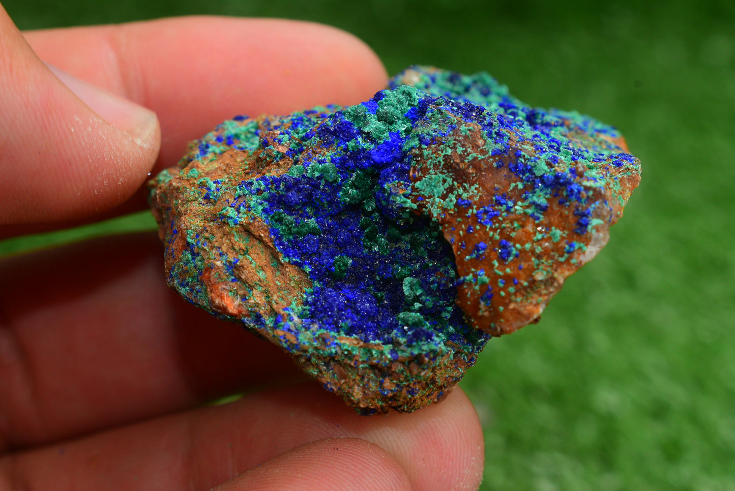 Azurite over Malachite Crystal from Morocco - Freeform Cluster Shape, Natural and Genuine - MeteoriteNwa.com