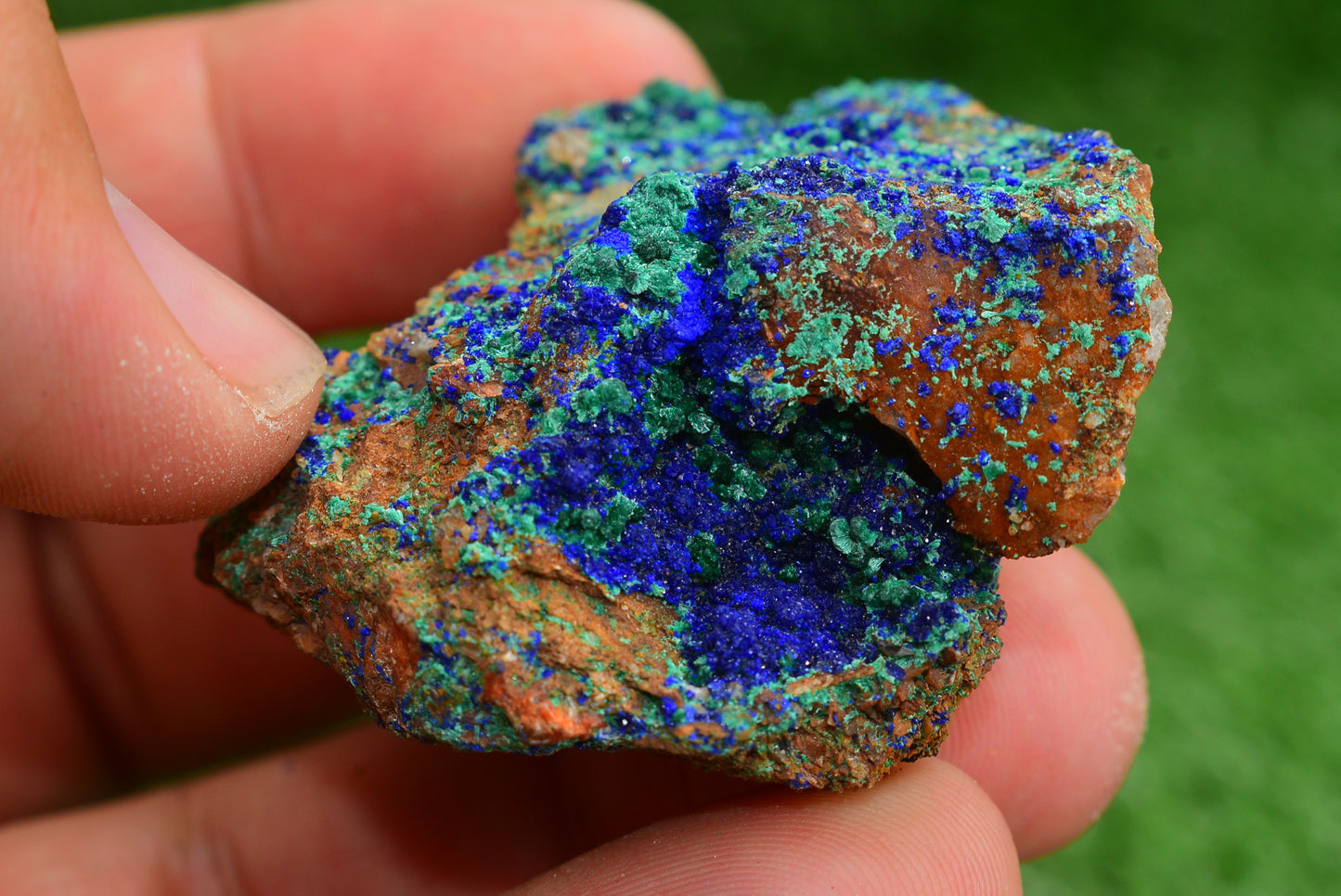 Azurite over Malachite Crystal from Morocco - Freeform Cluster Shape, Natural and Genuine - MeteoriteNwa.com