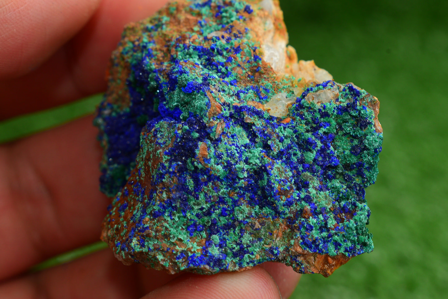 Azurite over Malachite Crystal from Morocco - Freeform Cluster Shape, Natural and Genuine - MeteoriteNwa.com