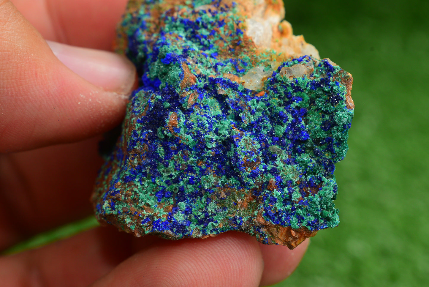 Azurite over Malachite Crystal from Morocco - Freeform Cluster Shape, Natural and Genuine - MeteoriteNwa.com