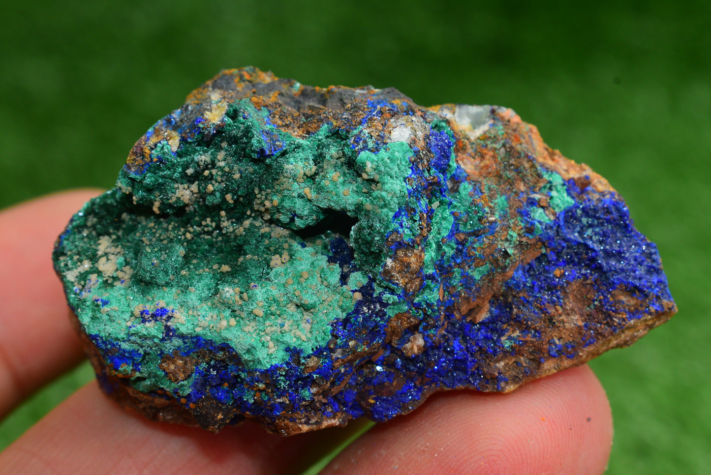 Azurite over Malachite Crystal from Morocco - Freeform Cluster Shape, Natural and Genuine - MeteoriteNwa.com