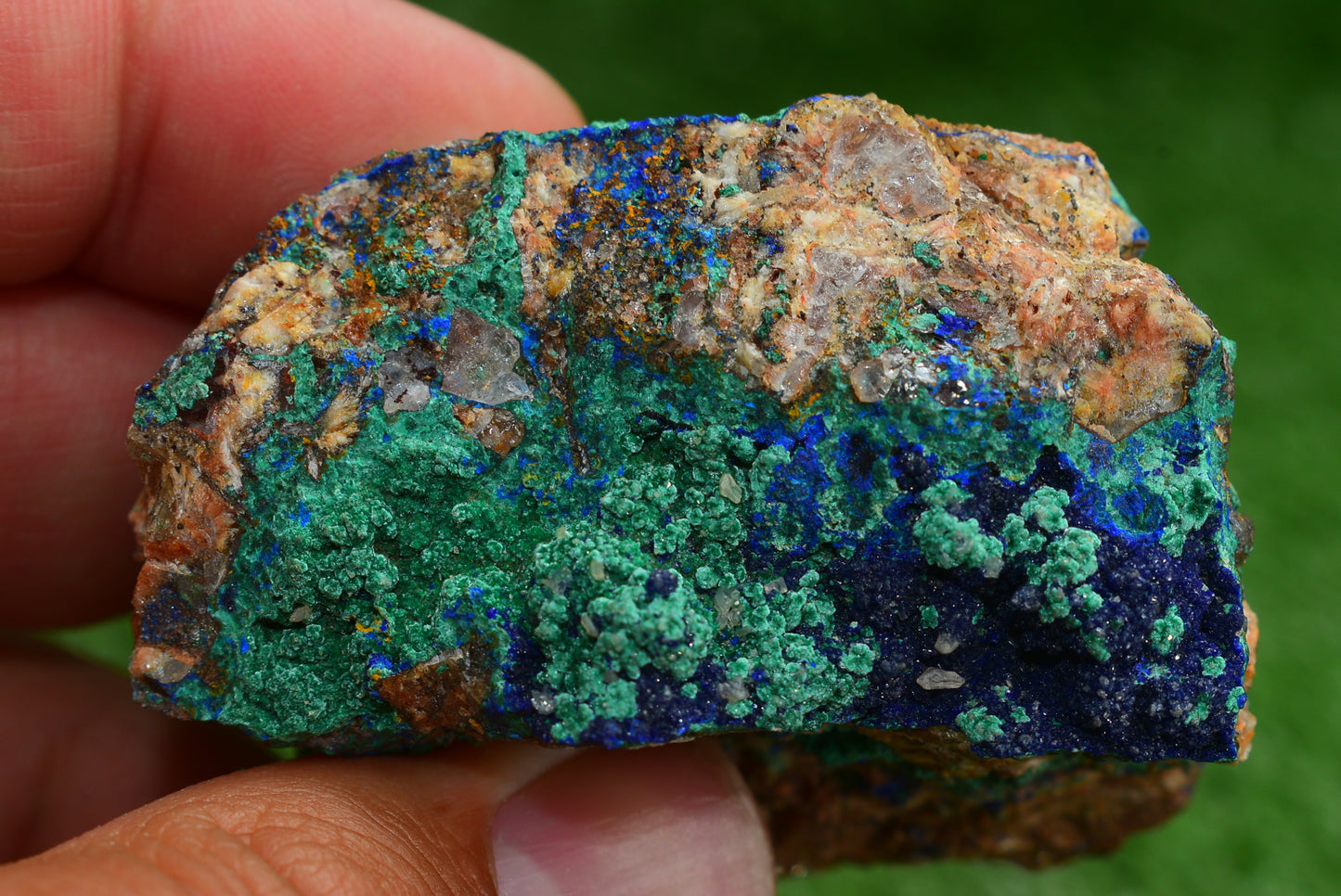 Azurite over Malachite Crystal from Morocco - Freeform Cluster Shape, Natural and Genuine - MeteoriteNwa.com