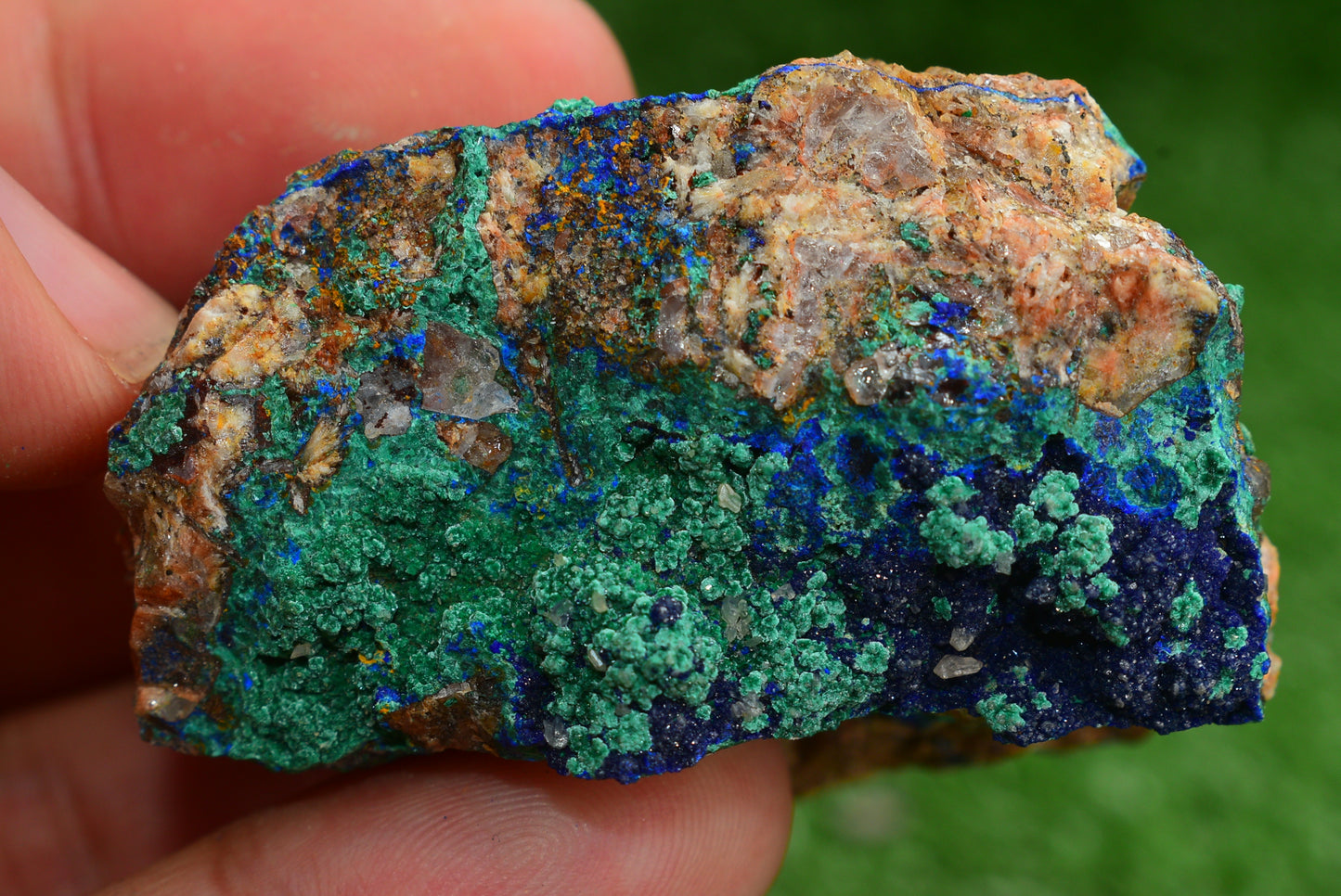 Azurite over Malachite Crystal from Morocco - Freeform Cluster Shape, Natural and Genuine - MeteoriteNwa.com