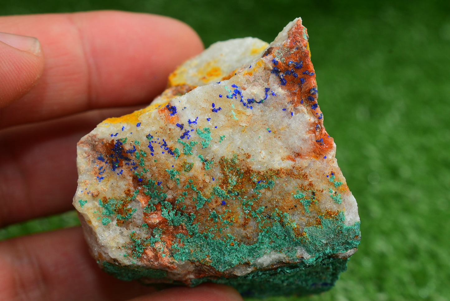 Azurite over Malachite Crystal from Morocco - Freeform Cluster Shape, Natural and Genuine - MeteoriteNwa.com