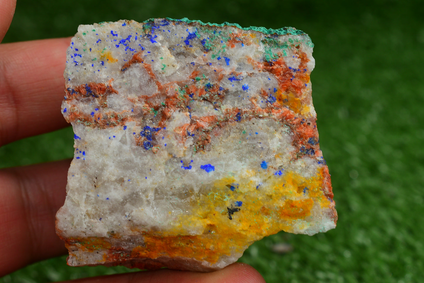 Azurite over Malachite Crystal from Morocco - Freeform Cluster Shape, Natural and Genuine - MeteoriteNwa.com