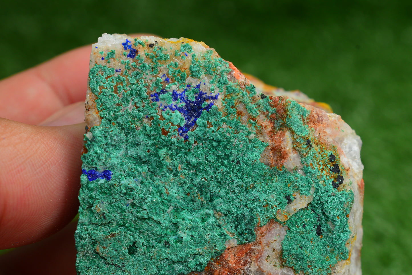 Azurite over Malachite Crystal from Morocco - Freeform Cluster Shape, Natural and Genuine - MeteoriteNwa.com