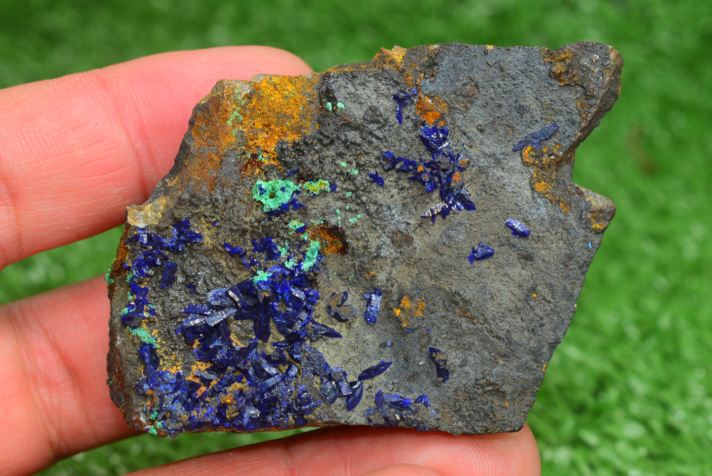 Azurite over Malachite Crystal from Morocco - Freeform Cluster Shape, Natural and Genuine - MeteoriteNwa.com