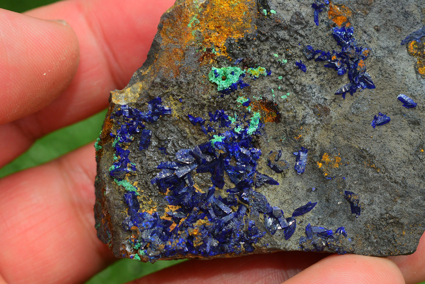 Azurite over Malachite Crystal from Morocco - Freeform Cluster Shape, Natural and Genuine - MeteoriteNwa.com