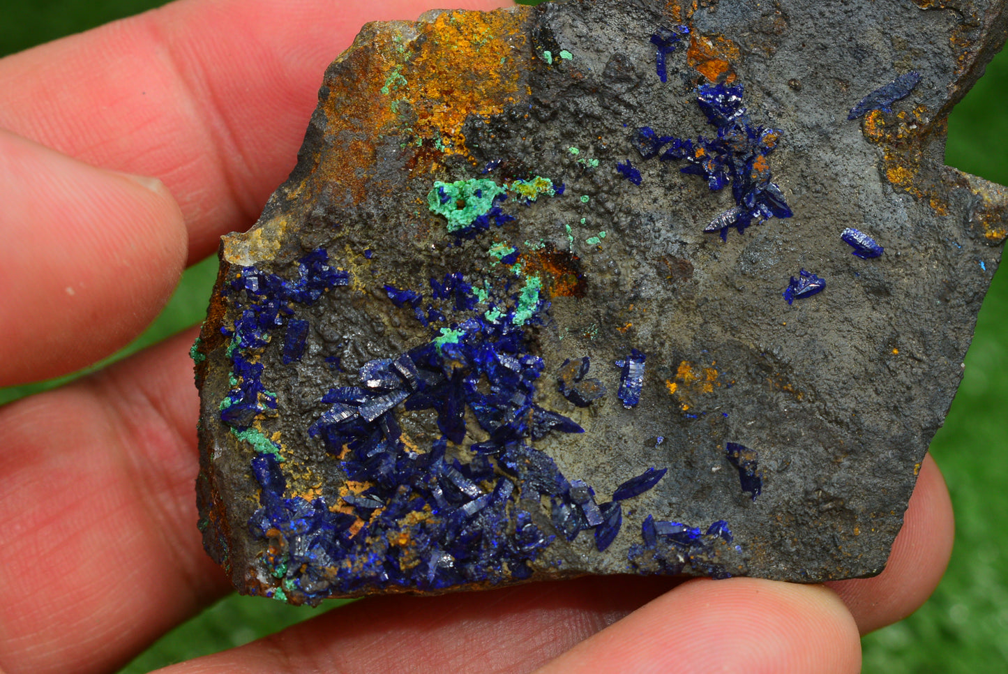 Azurite over Malachite Crystal from Morocco - Freeform Cluster Shape, Natural and Genuine - MeteoriteNwa.com