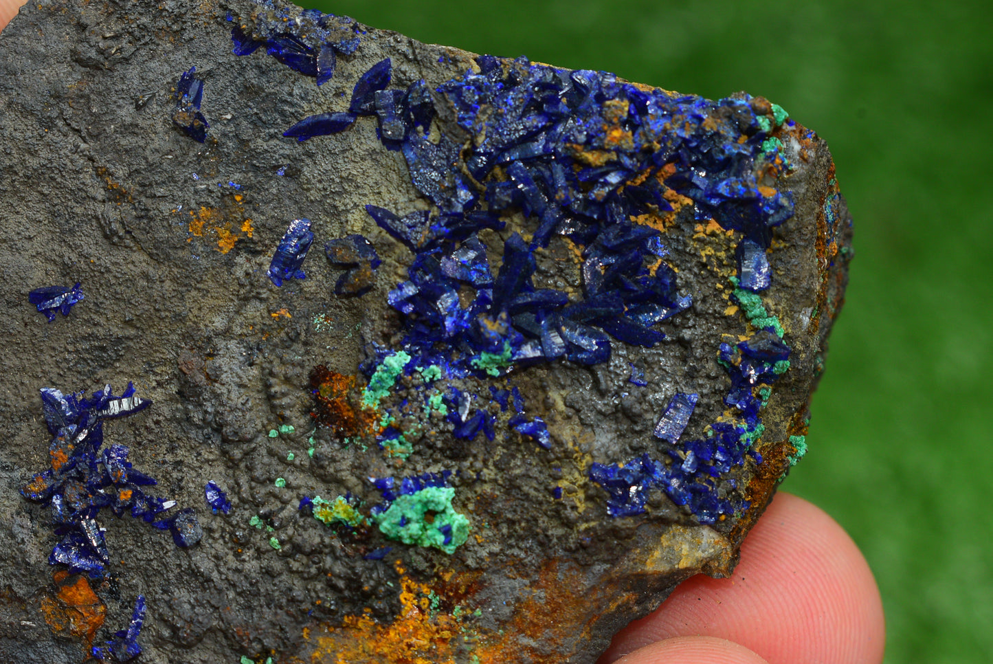 Azurite over Malachite Crystal from Morocco - Freeform Cluster Shape, Natural and Genuine - MeteoriteNwa.com