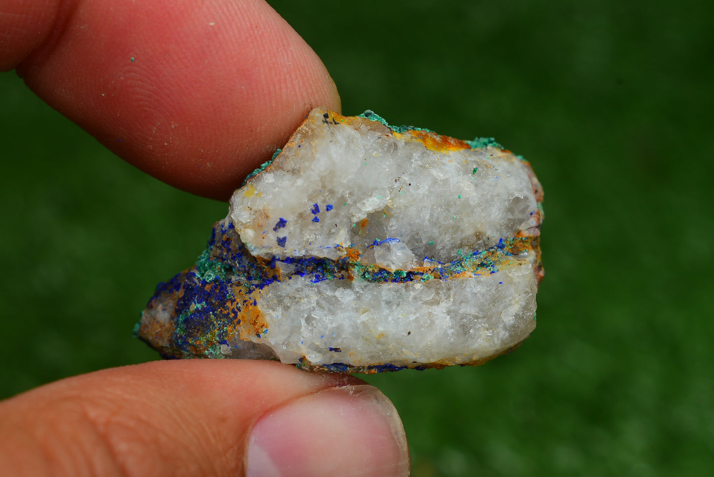 Azurite over Malachite Crystal from Morocco - Freeform Cluster Shape, Natural and Genuine - MeteoriteNwa.com