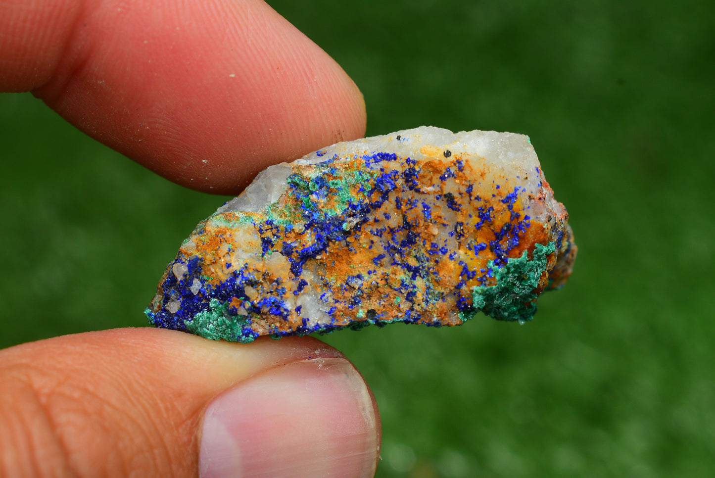 Azurite over Malachite Crystal from Morocco - Freeform Cluster Shape, Natural and Genuine - MeteoriteNwa.com