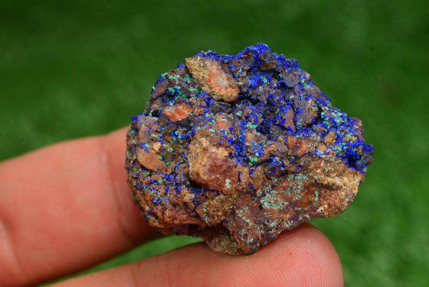 Azurite over Malachite Crystal from Morocco - Freeform Cluster Shape, Natural and Genuine - MeteoriteNwa.com