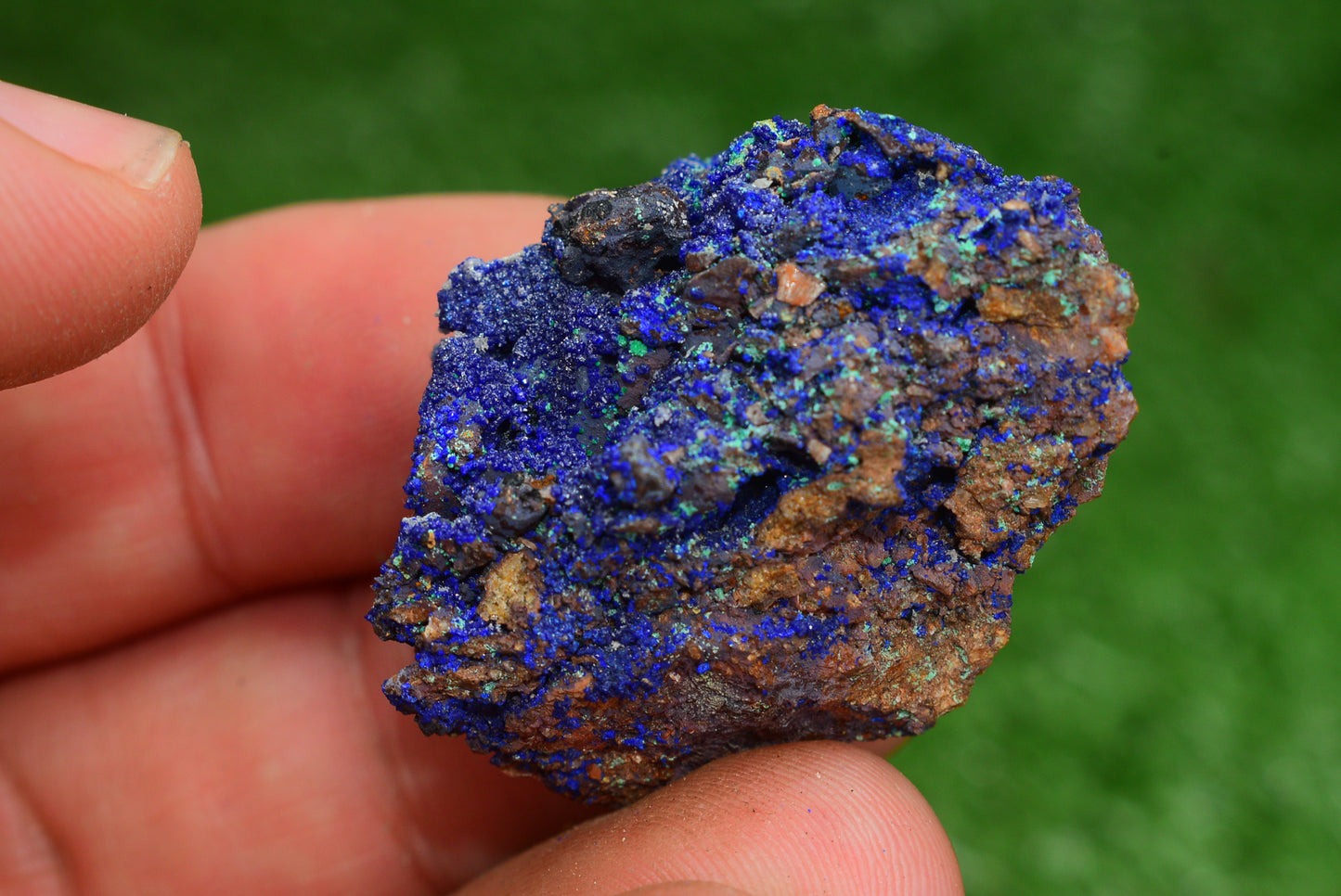 Azurite over Malachite Crystal from Morocco - Freeform Cluster Shape, Natural and Genuine - MeteoriteNwa.com