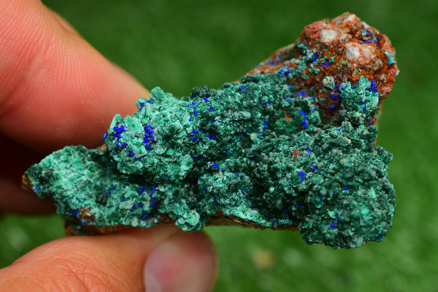 Azurite over Malachite Crystal from Morocco - Freeform Cluster Shape, Natural and Genuine - MeteoriteNwa.com