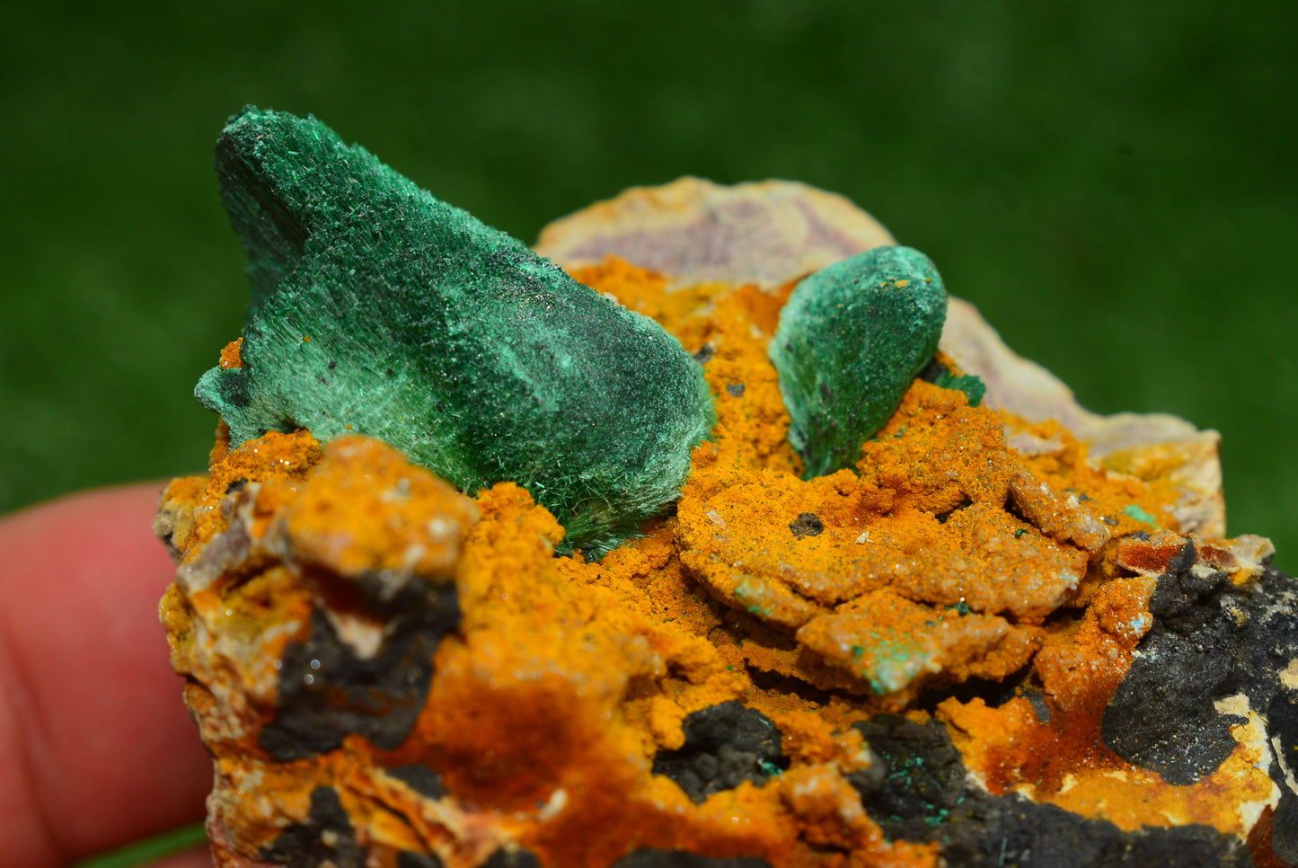Stunning Fibrous Malachite Crystal from Morocco Genuine and Natural, Freeform Cluster Shape - Perfect for Collectors and Healers - MeteoriteNwa.com