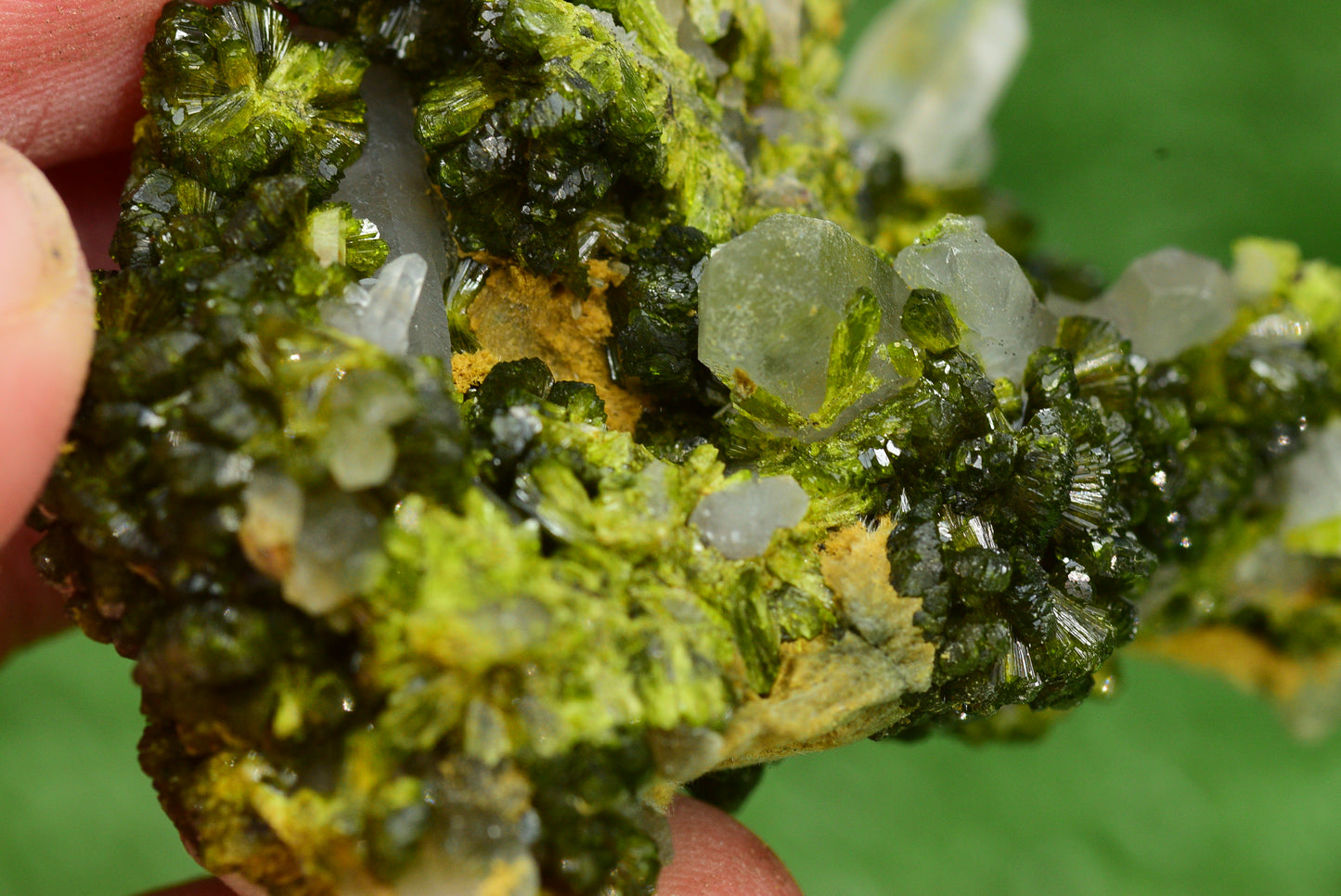 Stunning Epidote in Quartz Cluster from Imilchil, Morocco - A Unique Piece - MeteoriteNwa.com