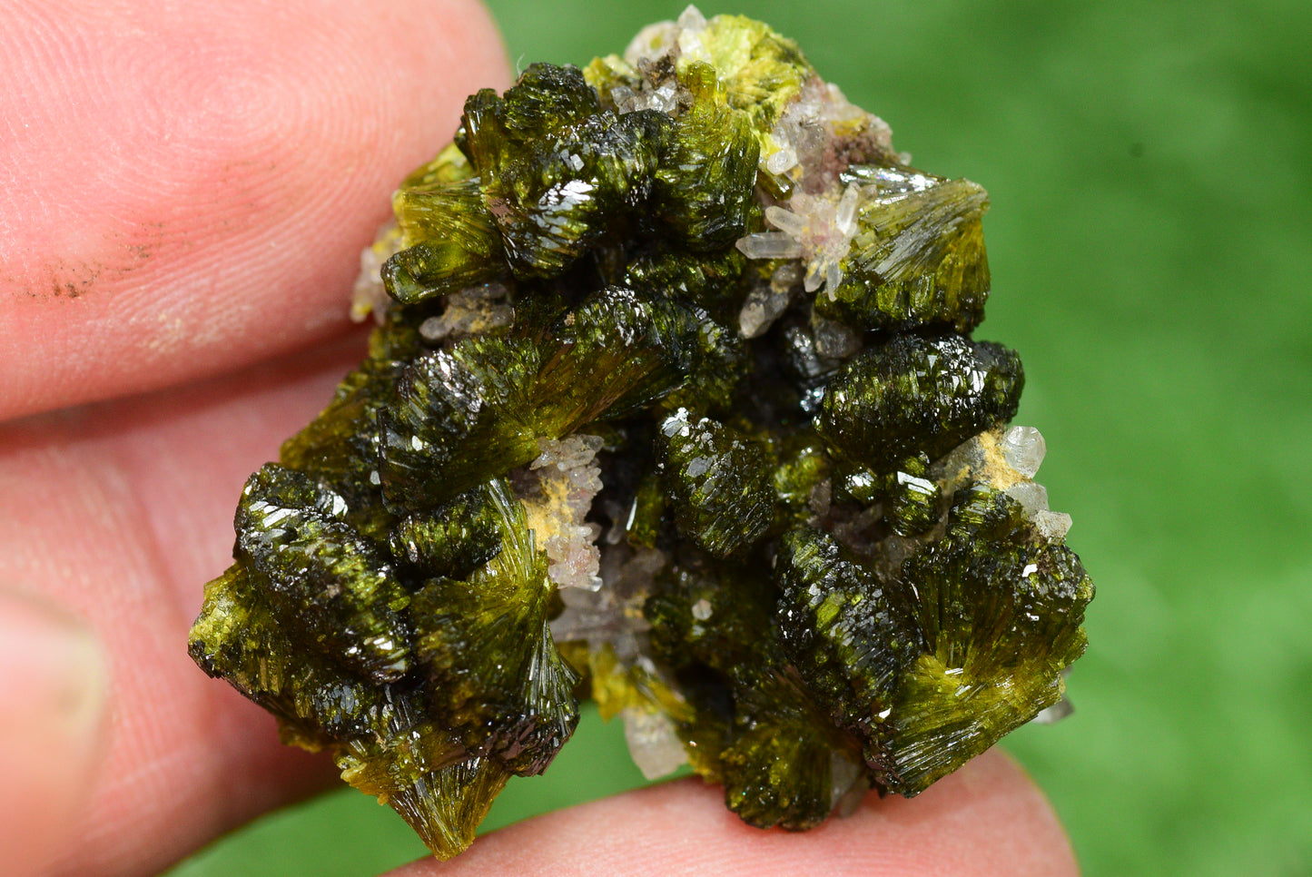 Stunning Epidote in Quartz Cluster from Imilchil, Morocco - A Unique Piece - MeteoriteNwa.com